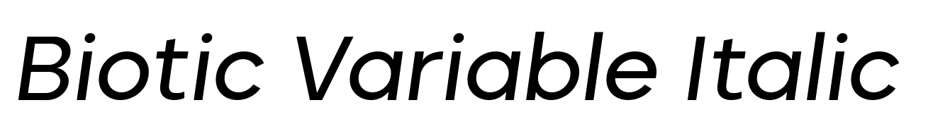 Biotic Variable Italic